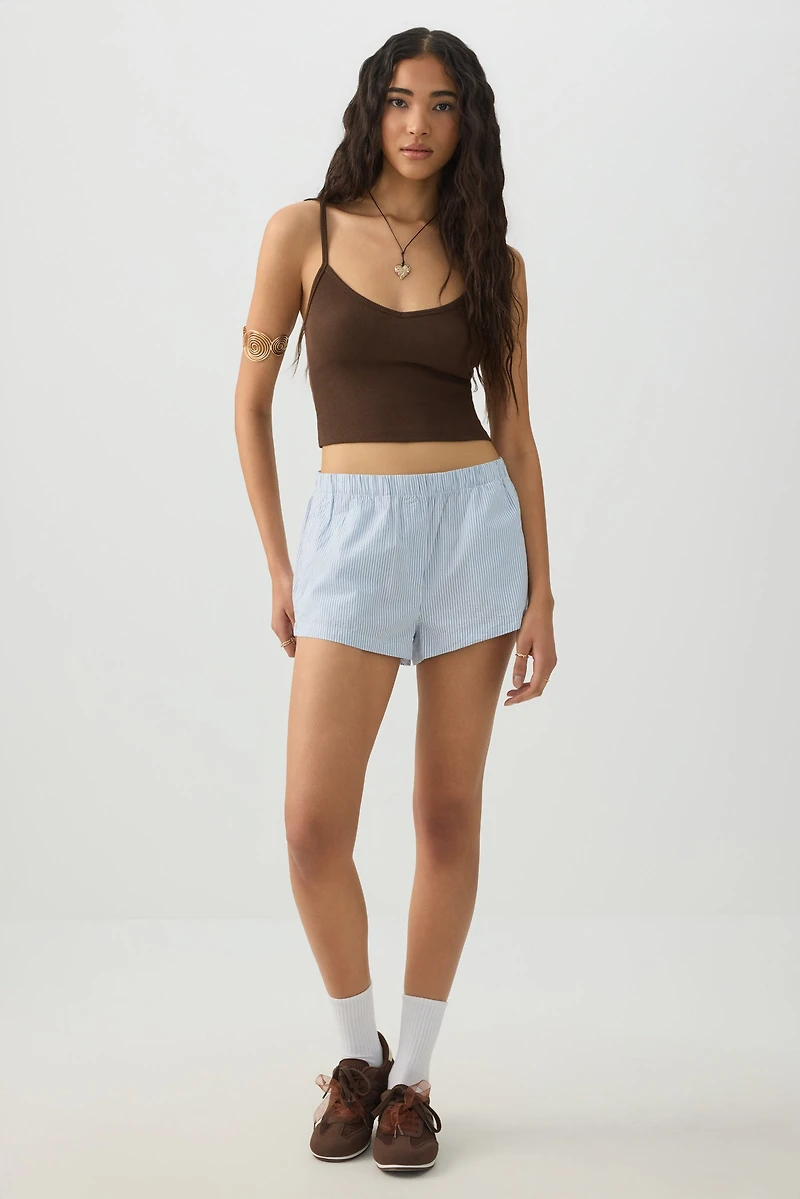 Basic Crop Tank Top with Adjustable Straps