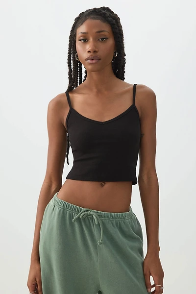 Camisole courte à bretelles ajustables Basic