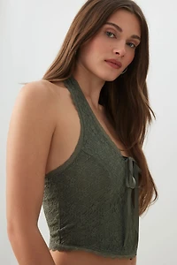 Haut licou en dentelle à boucle