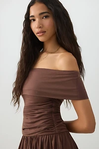 Off Shoulder Midi Dress