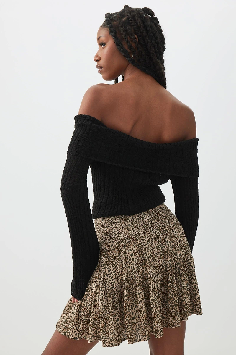 Smocked Waist Flowy Skort