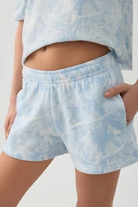 Short en molleton camouflage bleu