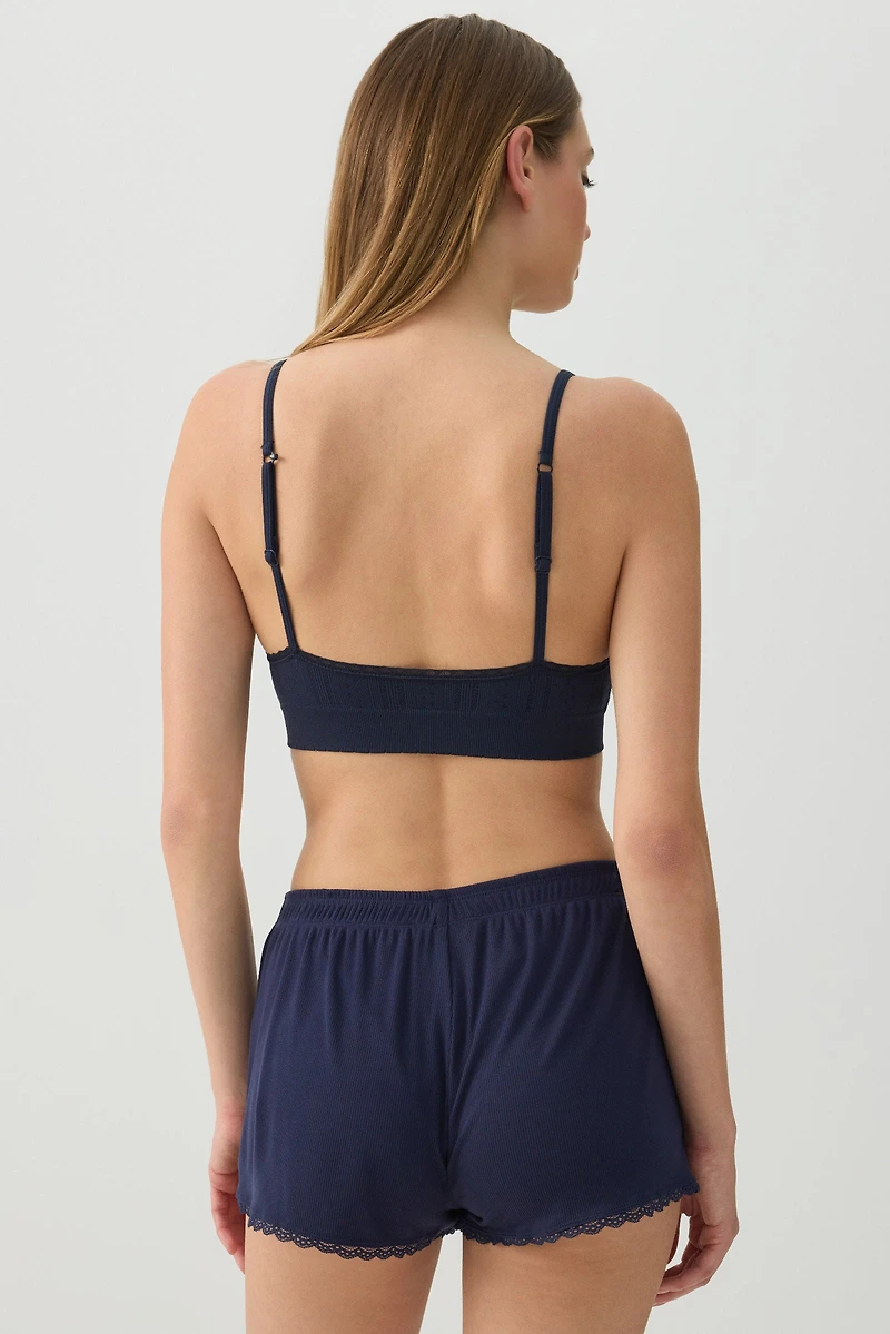 Everyday Pointelle Bralette with Removable Foam