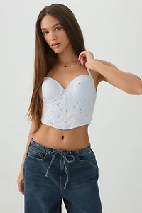 Eyelet Ultra Cropped Bustier Top