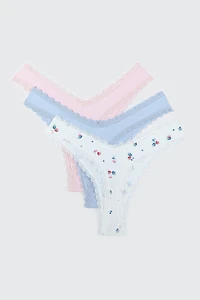 3-Pack Microfiber Thong Panties