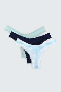 3-Pack Microfiber Thong Panties