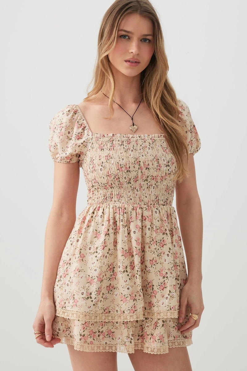 Floral Tiered Midi Dress