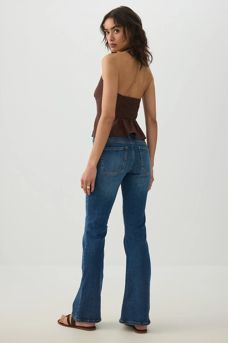 Mid Rise Flare Leg Jean