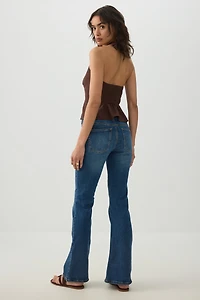 Mid Rise Flare Leg Jean