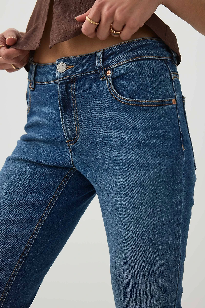 Mid Rise Flare Leg Jean
