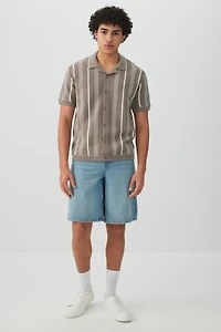 Johnny Collar Short Sleeve Sweater