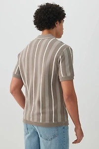 Johnny Collar Short Sleeve Sweater