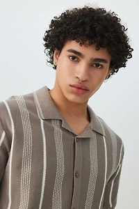 Johnny Collar Short Sleeve Sweater