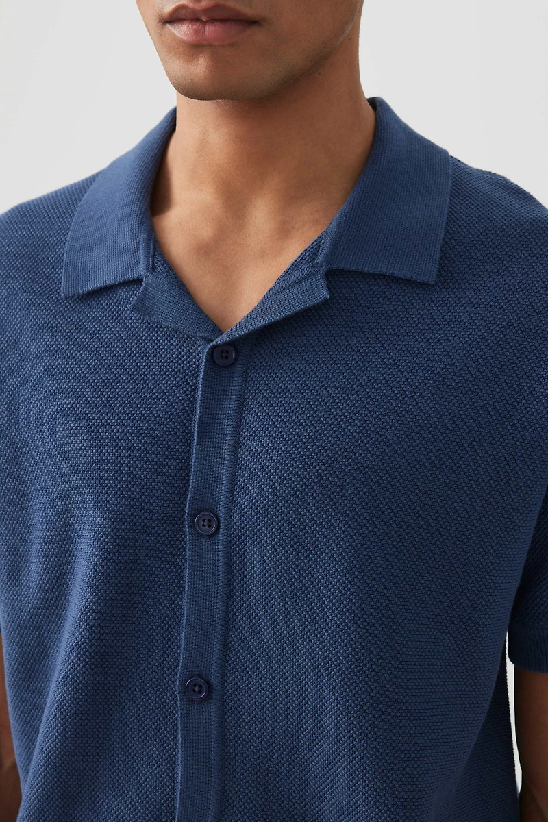Johnny Collar Short Sleeve Sweater