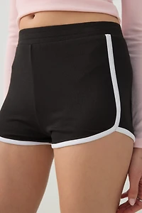 Short tricot brossé à bordure contrastante