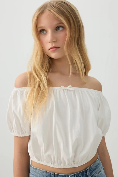 Peasant Top with Elastic Waist