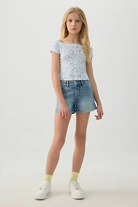 Rib Off Shoulder T-Shirt