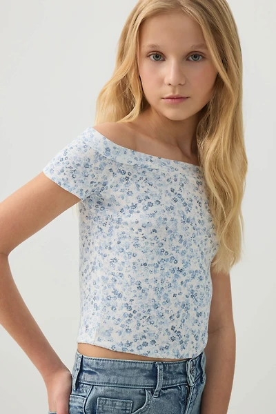 Rib Off Shoulder T-Shirt