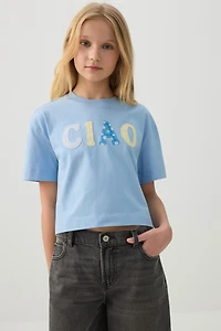 T-shirt carré embelli