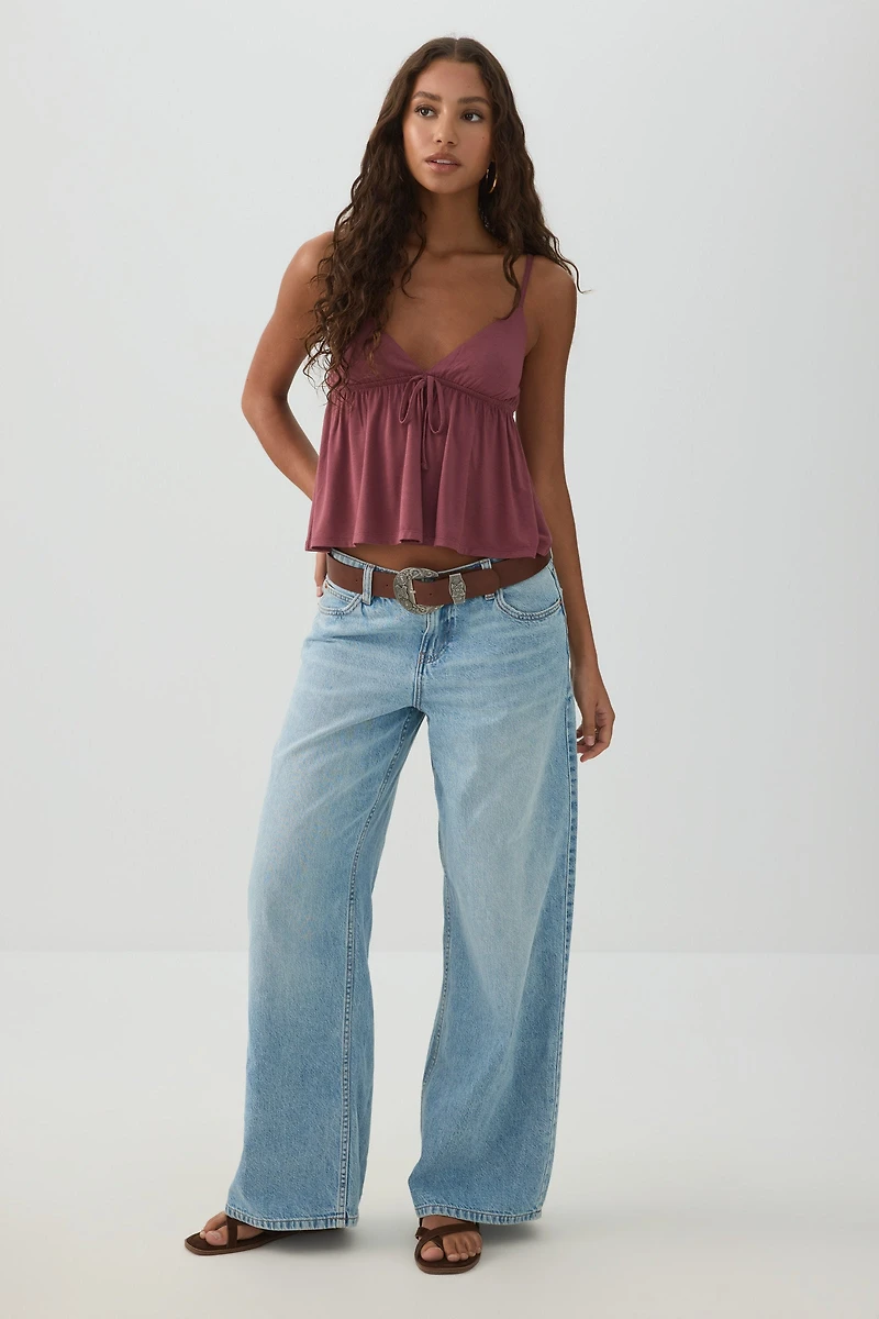Tie Front Babydoll Tank