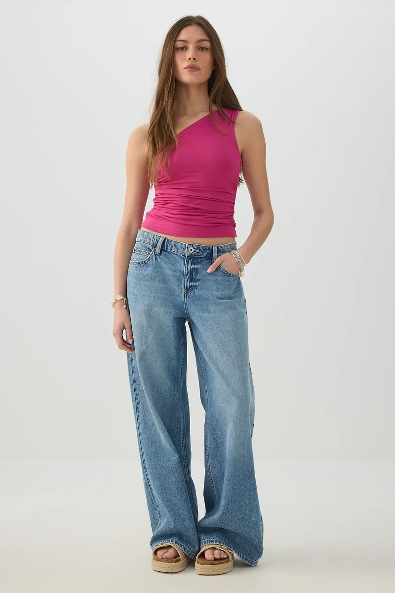 Camisole asymétrique froncée