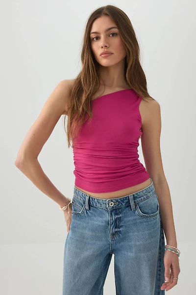 Camisole asymétrique froncée