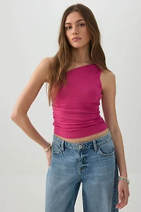 Camisole asymétrique froncée