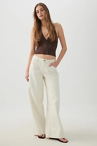 Camisole licou à broderie anglaise