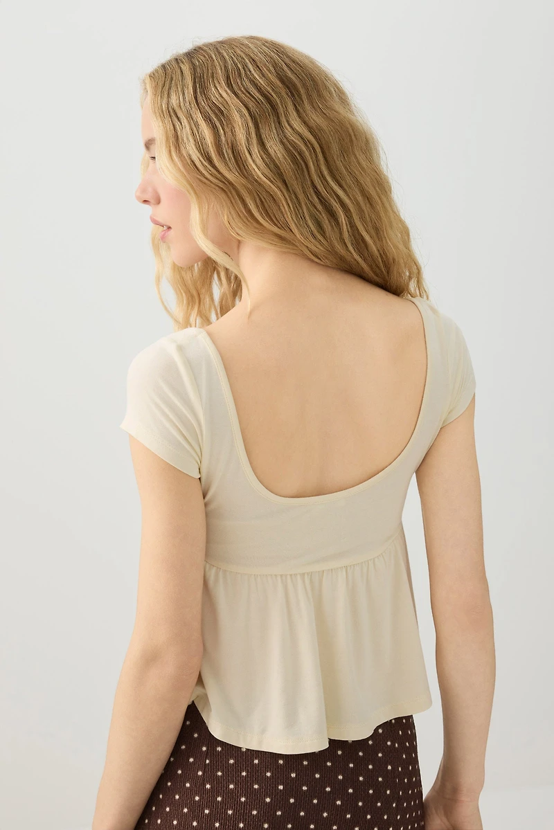 Tie-Front Babydoll Top
