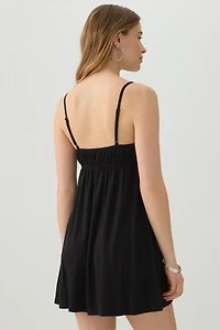 Front tie Babydoll Mini Dress