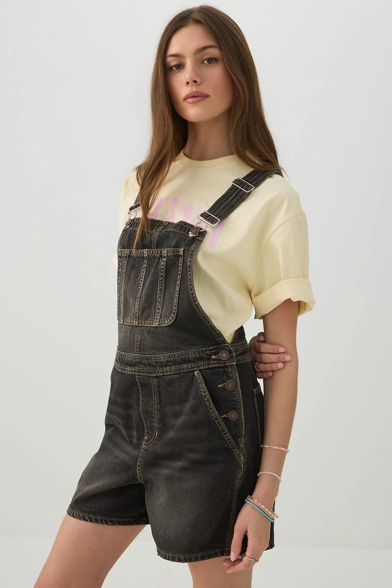 Salopette courte en denim