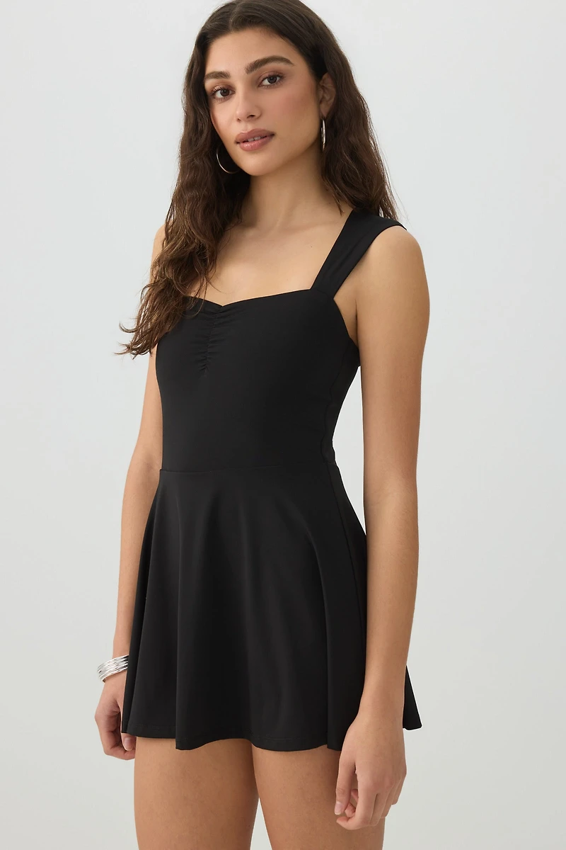 Mini Skater Dress with Integrated Shorts