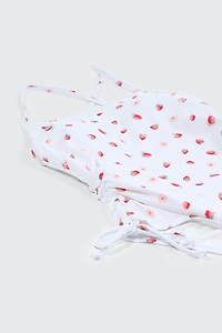 Maillot une-pièce imprimé noué aux hanches