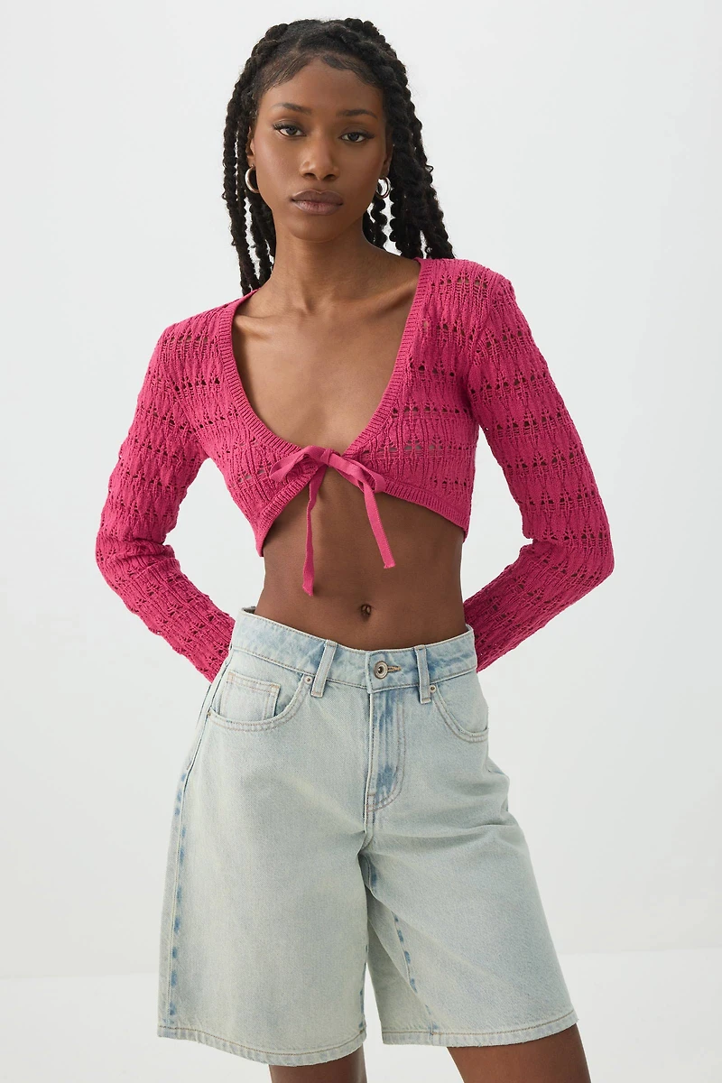 Crop Open Stitch Shrug
