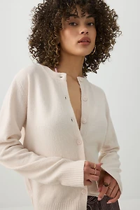Button-Front Sweater Cardigan