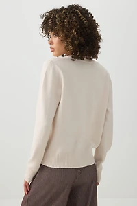 Button-Front Sweater Cardigan
