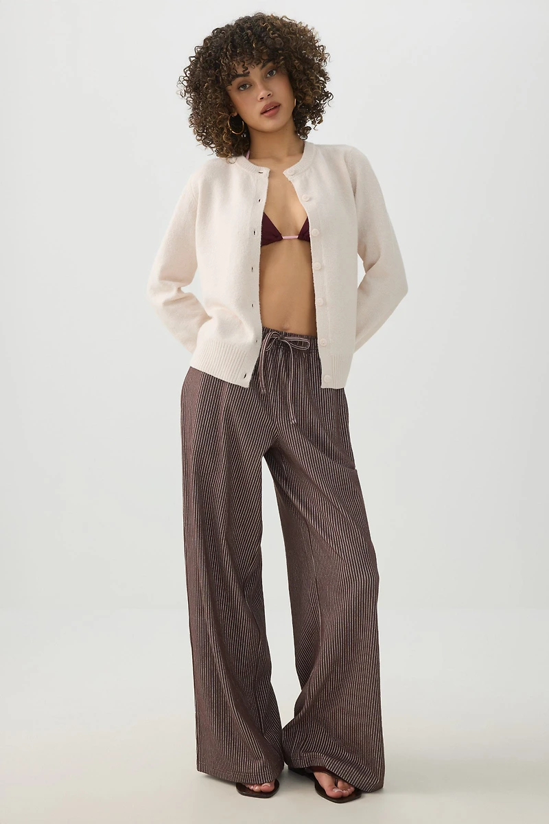 Button-Front Sweater Cardigan