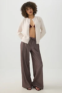 Button-Front Sweater Cardigan