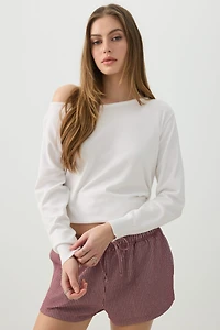 Off Shoulder Knit Sweater