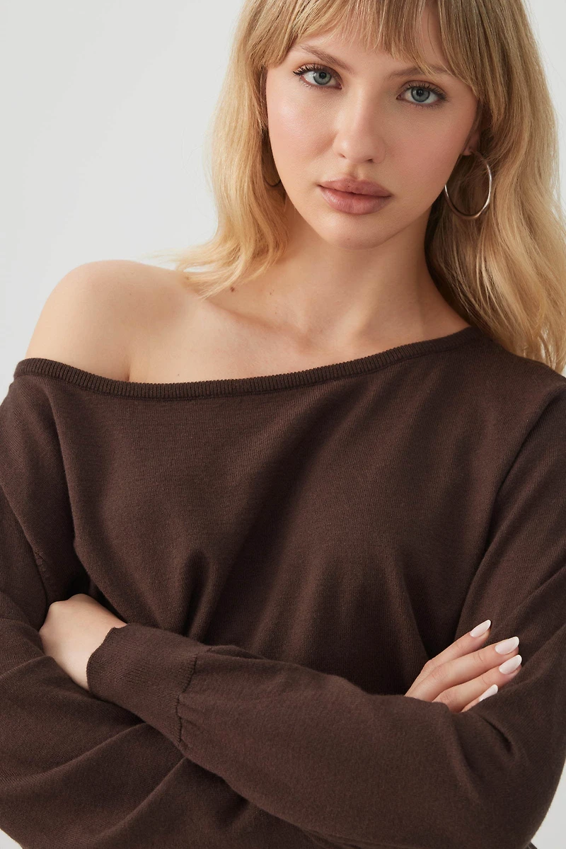 Off Shoulder Knit Sweater
