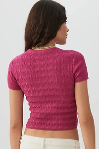 Cropped Open Stitch Sweater