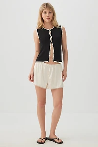 Knit Cropped Sweater Vest