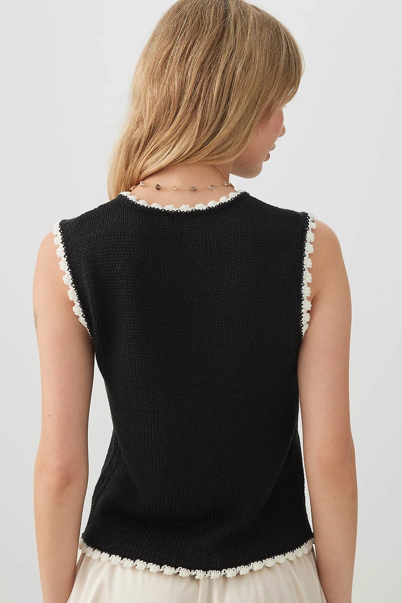 Débardeur court en tricot