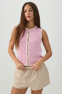 Débardeur court en tricot