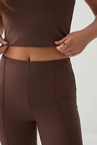 Knit Flare Leggings with Pintuck