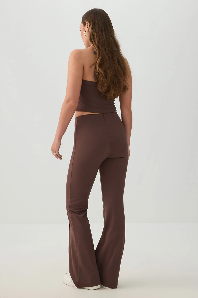 Knit Flare Leggings with Pintuck