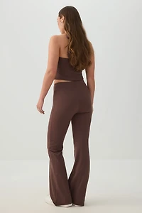 Knit Flare Leggings with Pintuck