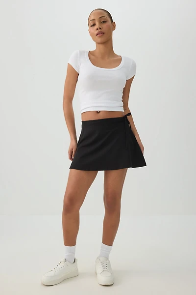 Jupe-short portefeuille en tissu doux