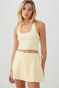 Jupe-short portefeuille en tissu doux