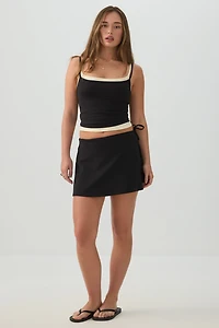 Camisole à encolure carrée ajustée en tissu doux